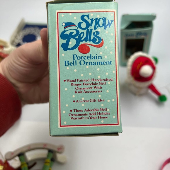 Giftco Snow Bells Vintage Porcelain Christmas Ornaments W Box Xmas Retro Grandma - Picture 5 of 8